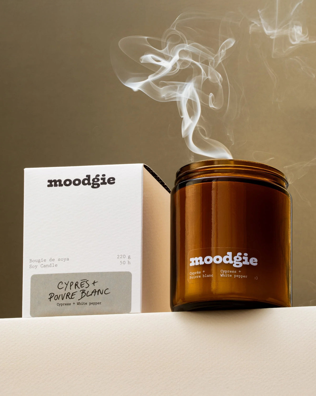 Bougie Cyprès + Poivre blanc de Moodgie