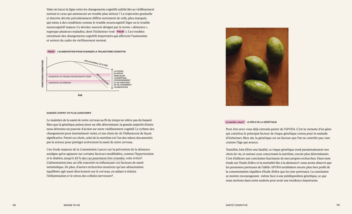 Livre mange ta vie, science, saveurs et santé, page sur la santé cognitive