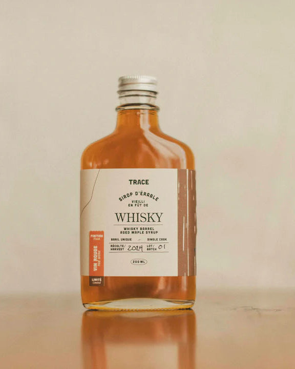 Sirop d'érable vieilli en fût de WHISKY (finish vin rouge), par Trace - érable et territoire