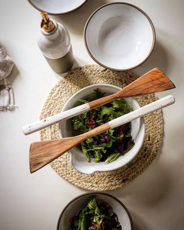 Ensemble de spatules à salade en bois par Atelier La Louve